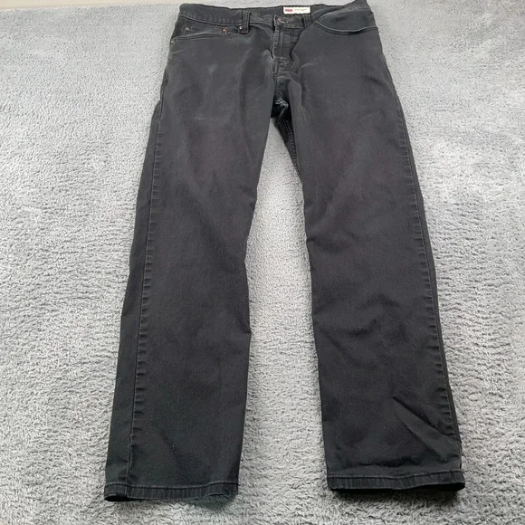 Wrangler Jeans Mens 34x29 Black Slim Straight Denim Casual Classic Fit Workwear - Picture 2 of 10
